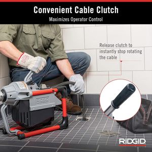 Máquina de limpieza de drenajes seccionales RIDGID K-60SP-SE de 120 voltios, capacidad para tuberías de 1.25 a 4 pulgadas, uso comercial y residencial - Product Image 3