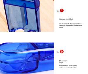 Caja de plástico transparente para cortar medicamentos para personas mayores, dispositivo portátil para dividir medicamentos con cortador de acero inoxidable - Product Image 2