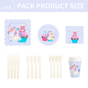 Assiettes et serviettes en papier sur le thème de la licorne mignonne DAMAI, ensemble de vaisselle jetable pour anniversaire de licorne, convient à 8 invités pour les filles - Product Image 6