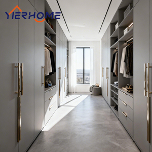Armarios Empotrados Modernos de Madera Gris, Ajustables y Extensibles, para Dormitorio de Villa - Product Image 3