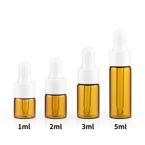 1ml 2ml 3ml 4ml 5ml Clear Transparent Color <b>Glass</b> <b>Dropper</b> <b>Bottle</b> Small Serum Tester Packaging for Essential Oil - Product Image 2