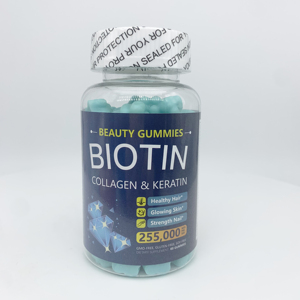 Superventas Biotina Colágeno Queratina Vitamina C Gluta Gummies Cabello Piel Uñas Aumento de senos Logotipo personalizado Belleza orgánica para adultos - Product Image 1