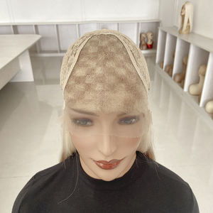 Perruque en cheveux humains vierges de qualité européenne, couleur blonde avec mèches, cuticules alignées, pour femmes, vente en gros # H18A/60 - Product Image 6