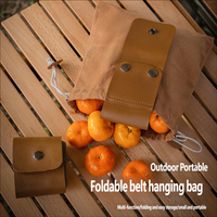Pochette de cueillette en toile cirée pour l'extérieur, pochette pliable en cuir avec cordon de serrage, sac de cueillette polyvalent pour le camping et la randonnée