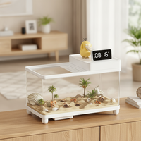 Terrarium pour reptiles entièrement scellé, avec plateforme de basking, durable, pour gecko, serpent, décoration de bureau, compatible OEM/ODM.