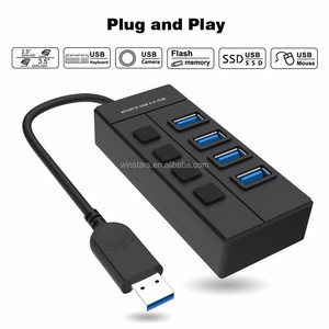 4 puertos USB <span class=keywords><strong>hub</strong></span> de alta velocidad por, <span class=keywords><strong>hub</strong></span> USB con interruptor de alimentación individual - Product Image 2