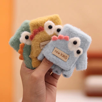 Guantes de Invierno para Niños, Guantes de Dibujos Animados de Felpa Tejida para Bebés, Manoplas para Niños Pequeños, Guantes Cálidos para Exteriores con Cubierta Abatible de Medio Dedo para Niñas