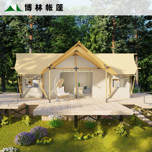 Tienda de campaña de lujo tipo casa de madera para acampada en la naturaleza, alojamiento familiar al aire libre, tipo T, para una habitación. - Product Image 3