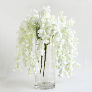 Vignes de glycine artificielles, fleurs artificielles violettes et blanches en plastique, décoration intérieure, décorations pour la maison - Product Image 2