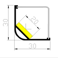 Système de profilés en aluminium LED à montage en surface en forme de V de qualité supérieure pour éclairage sous armoire et éclairage encastré