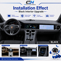 Porsche Panamera 2010-2016 13-teiliges Innenraum-Upgrade-Kit Schwarz 12,3 Zoll Android-Display Kabelloses CarPlay Android Auto