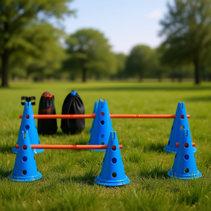 Kit de entrenamiento de agilidad para perros, juego de 6 piezas con conos y barras para práctica de velocidad, bolsa de almacenamiento de plástico incluida - Product Image 2