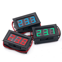 Mini voltmètre numérique à deux fils DC5V-120V, panneau d'affichage LED de 0.56 pouces, testeur de tension, module de voltmètre pour voiture rouge/bleu/vert