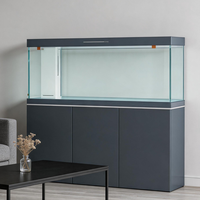 Aquarium rectangulaire en verre de 150 gallons, aquarium moderne avec pompe, filtre et support LED pour salon