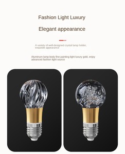 Bán buôn <span class=keywords><strong>E27</strong></span> E14 5 Wát nhôm Acrylic ánh sáng bóng đèn trần có thể thay thế ba màu Temp LED nghệ thuật pha lê ánh sáng bóng đèn cho trong nhà - Product Image 6