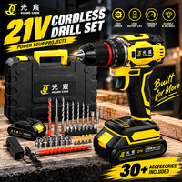Kit de perceuse électrique sans fil professionnelle 21V Max, outil multifonctionnel avec coffret rigide pour réparation domestique