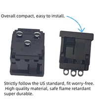 שקע NEMA 5-20R 20A 125V תקן אמריקאי תעשייתי, מחבר NEMA שחור בעל 3 פינים, שקע חשמל AC לשימוש עם PDU/UPS