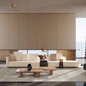 High-<b>End</b> Minimalist Large Couch Set Modern Sectional <b>Bed</b> Fabric Velvet Modular L Shape for Hotel Villa Living Room - Product Image 3