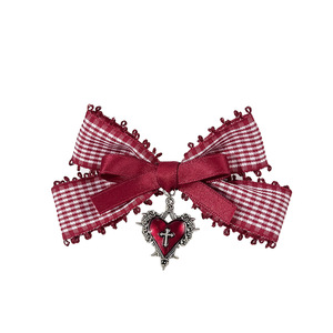 Gótico <span class=keywords><strong>Punky</strong></span> estilo Plaid cinta arco pinzas para el cabello para niñas dulces y frescas accesorios para el cabello - Product Image 4