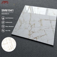 Carreaux de sol en porcelaine émaillée pleine brillance de haute qualité à prix abordable, motif marbre 600x600mm 10mm pour cour et hall