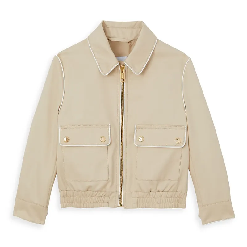 Jaqueta personalizada Men's Street Windbreaker Lapela Primavera Outono Wash Coat Cropped Bomber Jacket