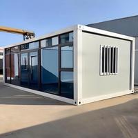 Maison conteneur modulaire de luxe à paroi vitrée, à assemblage rapide et démontable, pour bureaux, centres commerciaux et hôtels