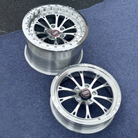 Jantes forgées décalées 17x4.5 18x5 Beadlock Poli Argent pour Drag Racing Mustang Chevy Camaro Challenger Hellcat