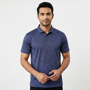 Custom Men's Golf for Shirt 100% Cotton Dry-Fit Breathable Anti-Wrinkle Pocket Casual Print Sublimation <b>Blank</b> - Product Image 1