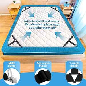 Reusable Adjustable Bed Sheet Holder Straps & Fitted Sheet Keepers-Elastic Nylon Fasteners for Wrinkle-Free Bedsheets - Product Image 2