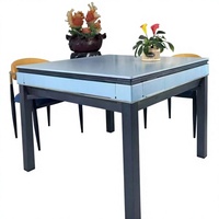 Table de Mahjong chinoise pliable intelligente et silencieuse en métal pour 4 joueurs, au design moderne, idéale pour les salles de thé, de jeux d'échecs/de cartes, les hôtels et les clubs