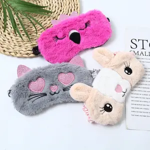 Lovely animal design kitty rabbit plush eye patch soft sleeping eye shield per ragazze bambini benda