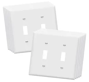 US type American 2 gang Toggle Light Switch Wall Plates, Electrical Outlet Covers, Standard Size, PC Material