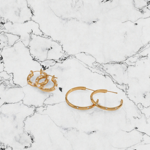 18K Gold Plated Stainless Steel Zircon Hoop Earrings Nickel Free C Shape <b>Circle</b> Jewelry for Women Party Wear EAR - Product Image 3