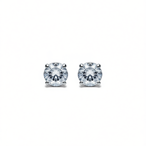 Orecchini a lobo Tiffany & Co. con diamanti taglio brillante rotondo, montatura a griffe, gioielli classici da donna per fidanzamento - Product Image 1