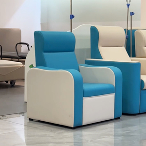 Fauteuil <span class=keywords><strong>médical</strong></span> inclinable pour perfusion avec accoudoirs réglables, support de perfusion et porte-gobelet – <span class=keywords><strong>Chaise</strong></span> d'hôpital pour patients externes – Fournisseur certifié CE - Product Image 2