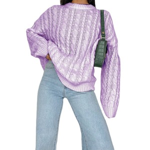 Pullover da <span class=keywords><strong>donna</strong></span> elegante e Versatile a manica lunga nuovo stile coreano <span class=keywords><strong>maglia</strong></span> attorcigliata di base per la primavera estate autunno - Product Image 5