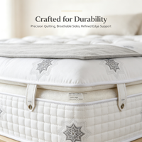 Matelas de luxe en poches à ressorts de cheveux de cheval, taille King Queen, avec surmatelas Pillow Top, pour hôtel et villa, design en boîte, naturel