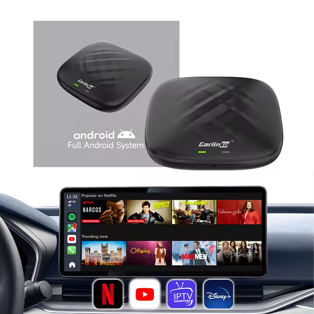 Tbox S SM6115 Android Ai Box 4+64GB Android 13.0 With Wireless Quad Core Portable Carplay Support Yutebe Nexflix