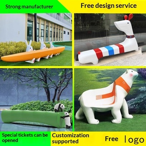 Siège en fibre de verre, sculpture créative, tabouret animalier de dessin animé, chaise de loisirs pour enfants, banc, chaise de repos publique, centres commerciaux - Product Image 5