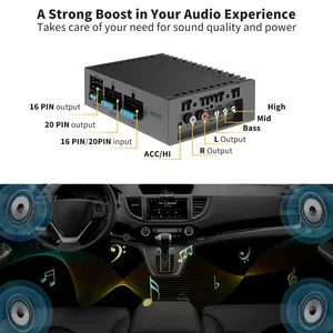 Penguat Audio Mobil Sistem Suara Digital 4 Saluran Daya Tinggi Kelas AB ATOTO Kedatangan Baru Auto Amplificador Para Carro