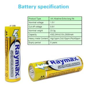 Raymax Pilas Alcalinas AA de Alta Calidad OEM LR6 AM3 1.5V, Pilas Alcalinas Chinas, Paquete de 16 - Product Image 3