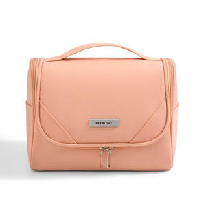 Bolsa de Cosméticos Beenlove de Gran Capacidad, Resistente al Agua, Organizador de Maquillaje de Viaje, Portátil con Asa, Rosa, Azul, Beige - Product Image 4