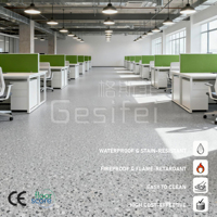 Revêtement de sol en vinyle PVC hétérogène moderne en rouleau, écologique, imperméable, antidérapant et durable pour bureaux, restaurants, bibliothèques pour enfants