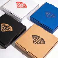 Boîte à pizza en papier écologique, logo personnalisé imprimé, boîte d'emballage pour la livraison de nourriture à emporter, boîte à pizza en carton ondulé pour la pizza