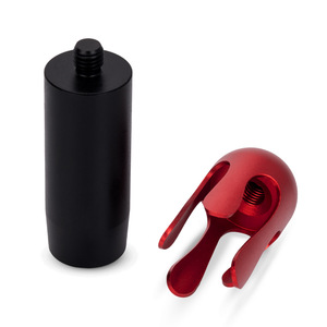 Car Gear <b>Knob</b> Aluminum Alloy Red Black Ergonomic <b>Shift</b> Head With Adapter Universal Fit - Product Image 3