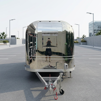 Chariot à glace mobile personnalisable en acier inoxydable et fibre de verre, idéal pour les camions de restauration rapide et les remorques, avec équipements de cuisine
