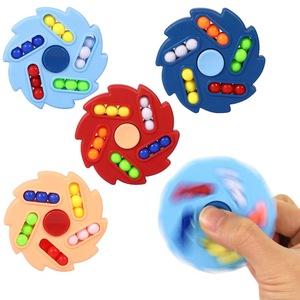 Bán buôn hai mặt ngón tay con quay hồi chuyển giải nén đồ chơi nhựa xoay hạt <span class=keywords><strong>Fidget</strong></span> Cube Giảm căng thẳng và tập trung đồ chơi - Product Image 1