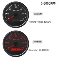 Tachometer SX-TECH 110mm 6000RPM 24V LED Pengukur Putaran Mesin Diesel Penghitung Jam dengan Lampu Latar yang Dapat Disesuaikan untuk Mobil Traktor