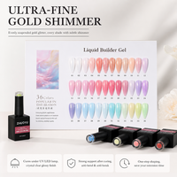Gel Constructeur Liquide 36 Couleurs, Marque Privée, Logo Personnalisé, Vente en Gros, Gel Dur Auto-Nivelant pour Extension d'Ongles BIAB