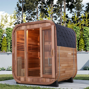 Sauna de Vapor con Barril de Cedro Sansheng, Diseño Tradicional para Exteriores, Estilo <span class=keywords><strong>Hamam</strong></span>, Energía Solar HL-BRLP-200FXHPK, 2 Años de Garantía - Product Image 1